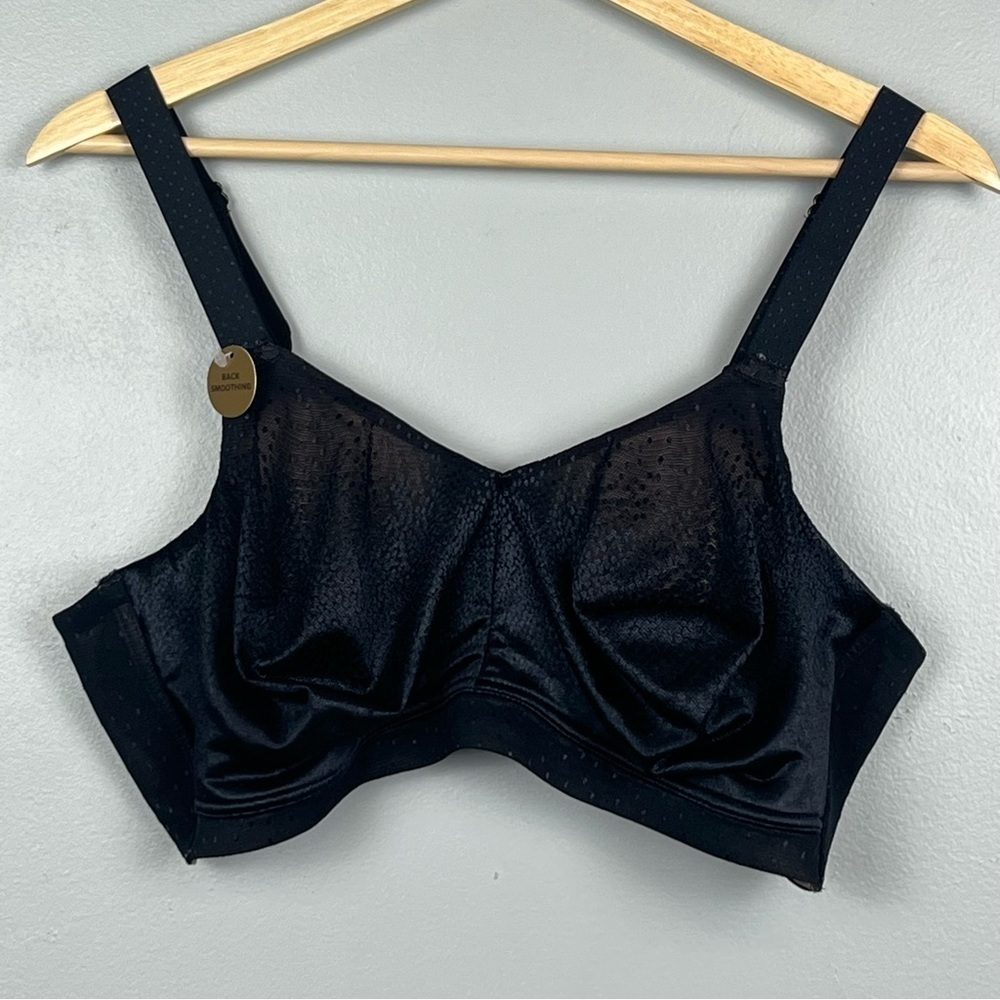 NWOT Wacoal black 852303 Back Appeal Wire Free soft cup Bra, 44DD. - Picture 2 of 8